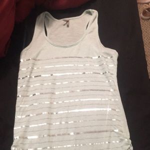 Mint green sparkly tank top
